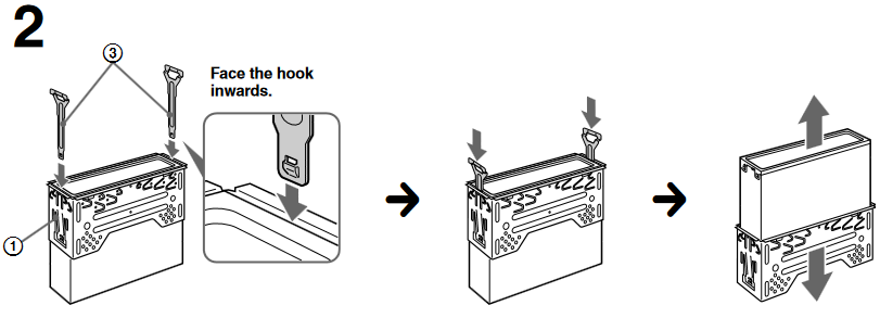 Rimozione del collare di protezione e della staffa - Fase 2
