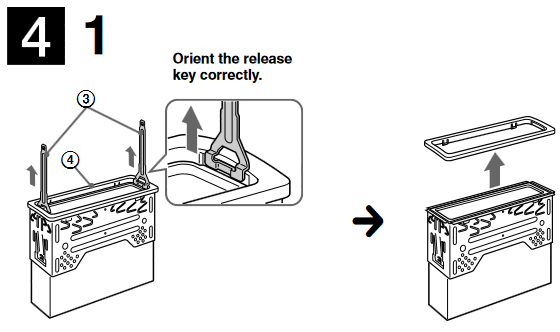 Rimozione del collare di protezione e della staffa - Fase 1