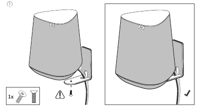 Fijaci&oacute;n del altavoz al soporte de pared