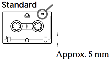 Indentation ya kaseti ndogo ya kawaida ya upande A