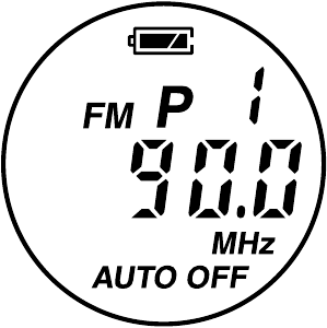 Fen&ecirc;tre d'affichage lors du pr&eacute;r&eacute;glage de 90,0 MHz sur FM en position 1