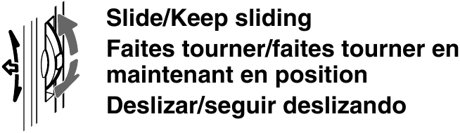 Utilisation du levier jog - Faire glisser vers le haut/bas/maintenir le glissement