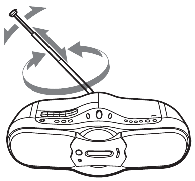 Reoriente a antena para melhorar a rece&ccedil;&atilde;o de FM