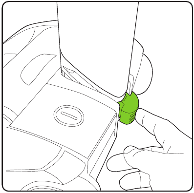 Assembly - Step 2 - Push the green locking clip