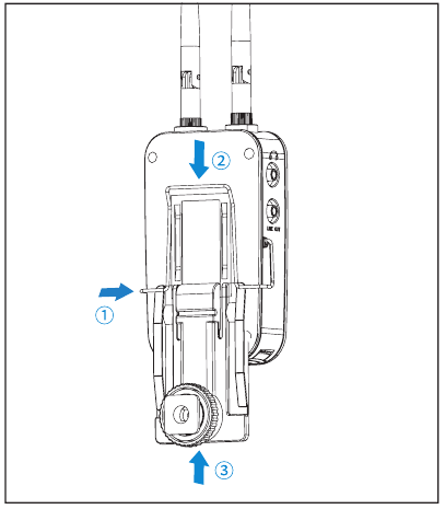 R&eacute;cepteur portable - Fixation des accessoires - &Eacute;tape 2