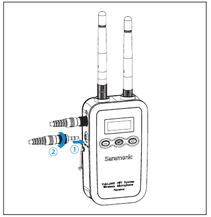 R&eacute;cepteur portable - Fixation des accessoires - &Eacute;tape 1