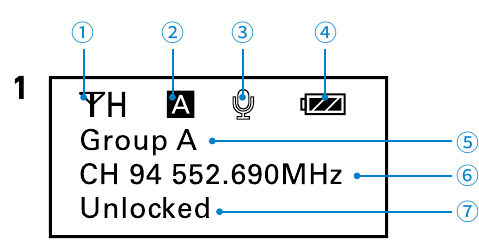 Nadajnik Body-pack - Ekran gł&oacute;wny