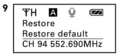 Nadajnik Body-pack - Przywr&oacute;ć ustawienia domyślne