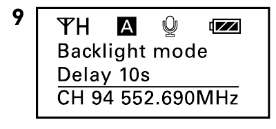 Nadajnik wtykowy - Ustaw podświetlenie