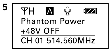 Ustaw zasilanie mikrofonu (+48V)