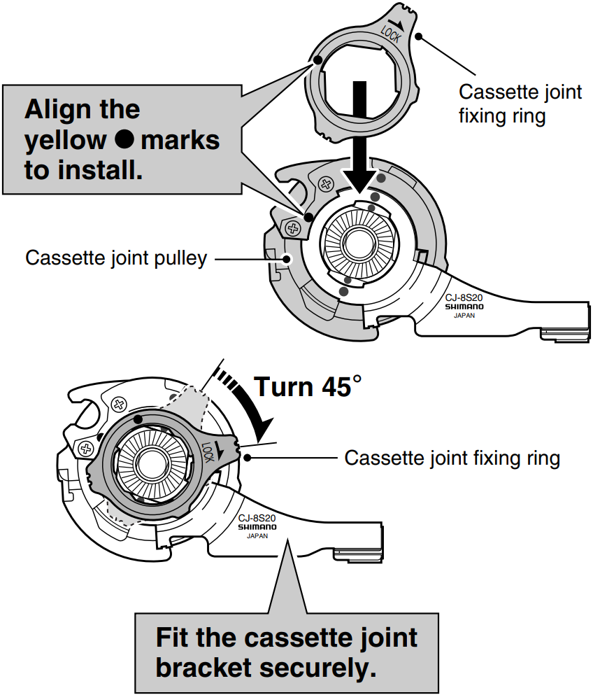 Installing the cassette joint to the hub - Step 3