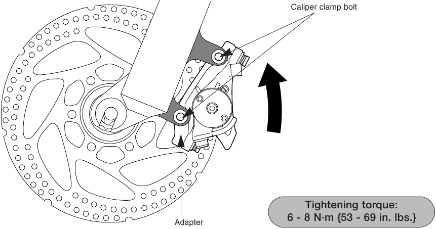 Installing the calipers - Step 2 - Tightening bolt