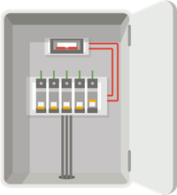 Restore power at the breaker