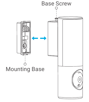 Separate the mounting base from camera