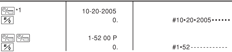 CALCULATION EXAMPLES - PRINTING DATE AND TIME