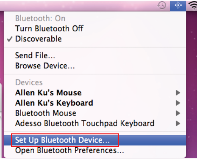 KUWEKA MUUNGANISHO WA BLUETOOTH kwa Macintosh - Hatua ya 1