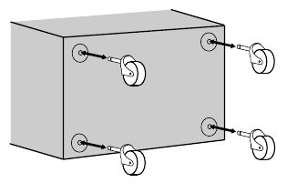 Fissaggio e rimozione delle rotelle