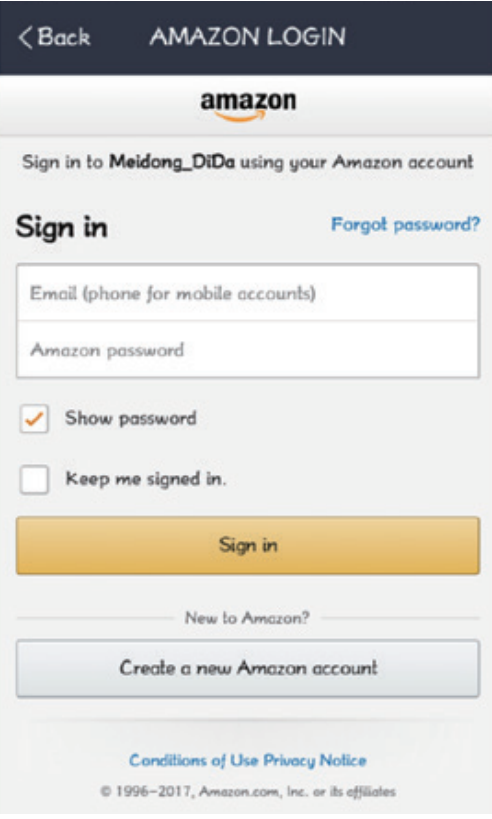 KIRJAUTUMINEN AMAZON-TILILLESI - Vaihe 2