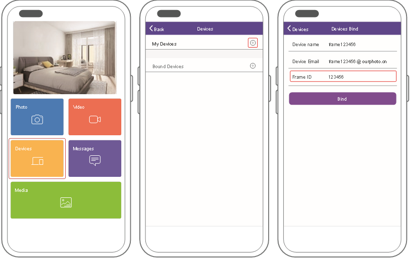 Conectarea cadrului prin intermediul aplicației