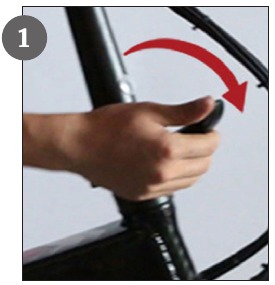 Nastavenie riadidiel a zvisl&yacute;ch r&uacute;rok - krok 1