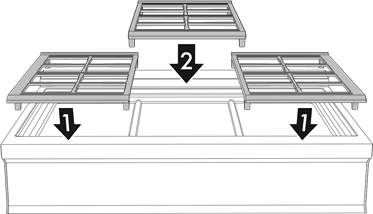 Correct positioning of the grates