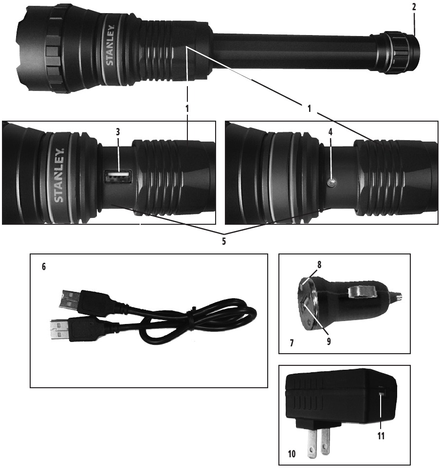 Manual de la linterna de alta potencia Stanley TL1KPS - 1000 lúmenes ...