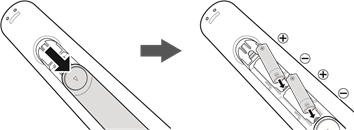 Memasang baterai (Ukuran baterai: AAA)