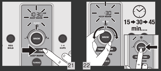 Nastavitev trajanja ohranjanja toplote
