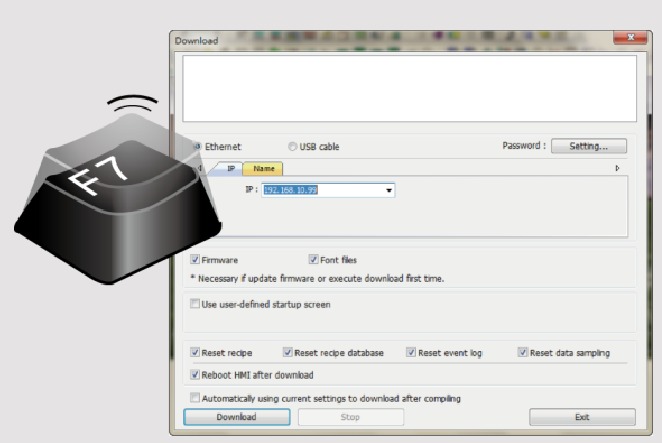 EasyBuilder 8000 programinės įrangos nustatymai