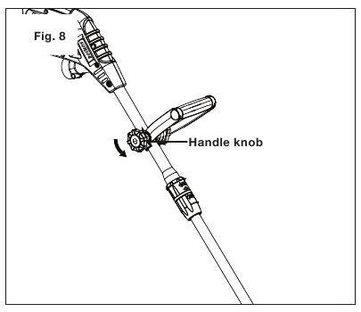 Pagalbinės rankenos reguliavimas - 1 žingsnis