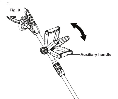 Pagalbinės rankenos reguliavimas - 2 žingsnis