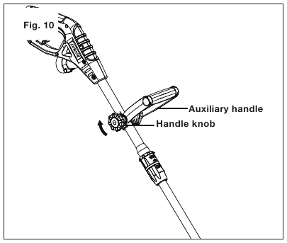Pagalbinės rankenos reguliavimas - 3 žingsnis