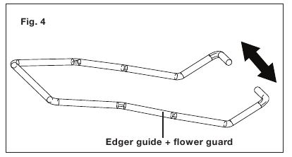 Kra&scaron;tų apipjovimo kreiptuvo + gėlių apsaugos montavimas &ndash; 1 žingsnis