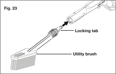 H&ouml;yhenharjaksisen painepesurin yleisharjan k&auml;ytt&ouml;