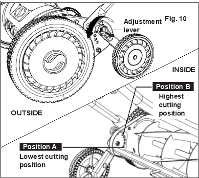 Ajuste de la altura de corte