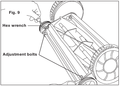 De maaimessen afstellen - Stap 1