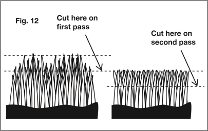 Hoog gras vereist incrementeel maaien