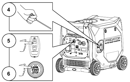 Starting the Engine &ndash; LPG / Propane Operation - Select a starting method