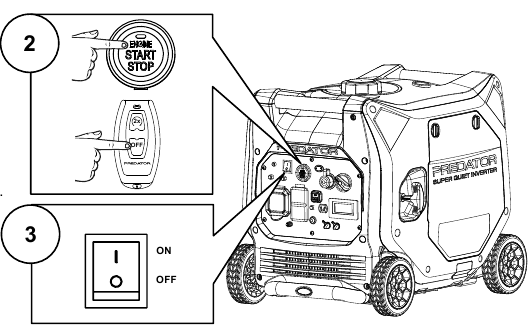 Para desligar o gerador - Passo 2