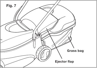 Montage + bevestiging van de grasopvangzak - Stap 4
