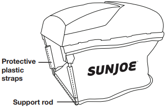 Montaje de la bolsa de recogida de hierba - Paso 2
