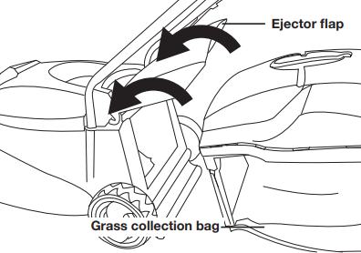 Montaje de la bolsa de recogida de hierba - Paso 3