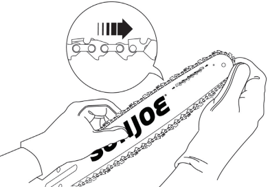 Postavljanje vodilice i lanca - Korak 2