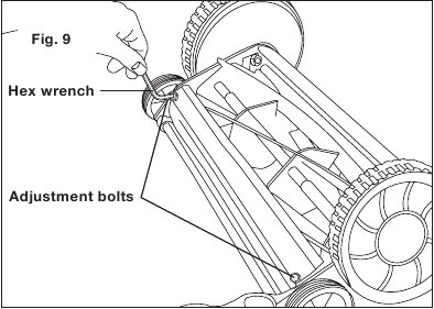 Regulacja ostrzy kosiarki - Krok 1