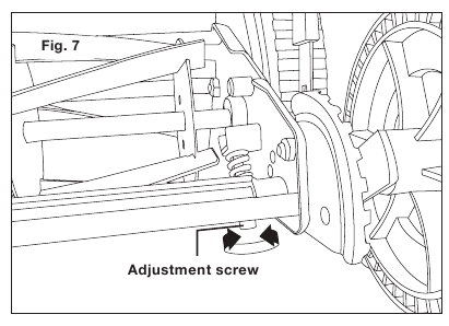 Nastavitev rezil kosilnice - 1. korak
