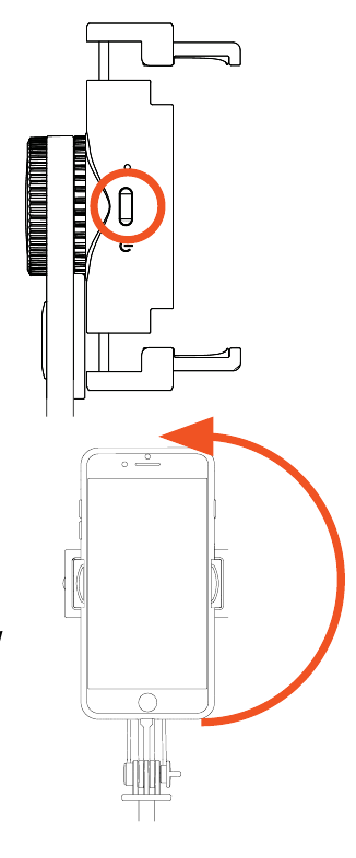 Inabadilisha mwelekeo wa simu katika hali ya gimbal