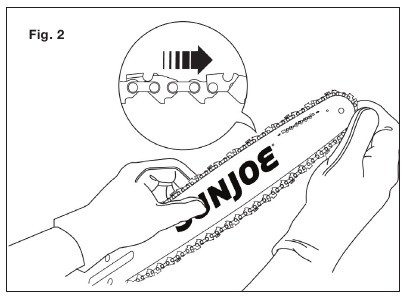 Postavljanje vodilice i lanca - Korak 2