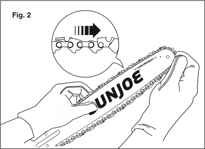 Postavljanje vodilice i lanca - Korak 2