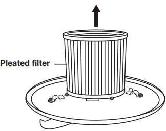 Očistite plisirani filtar - Korak 1