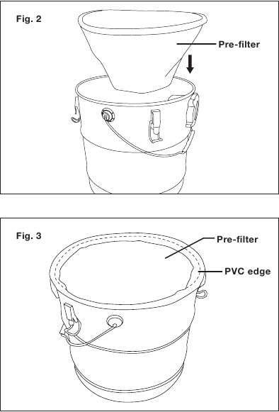 Anbringen des Vorfilters &ndash; Schritt 2